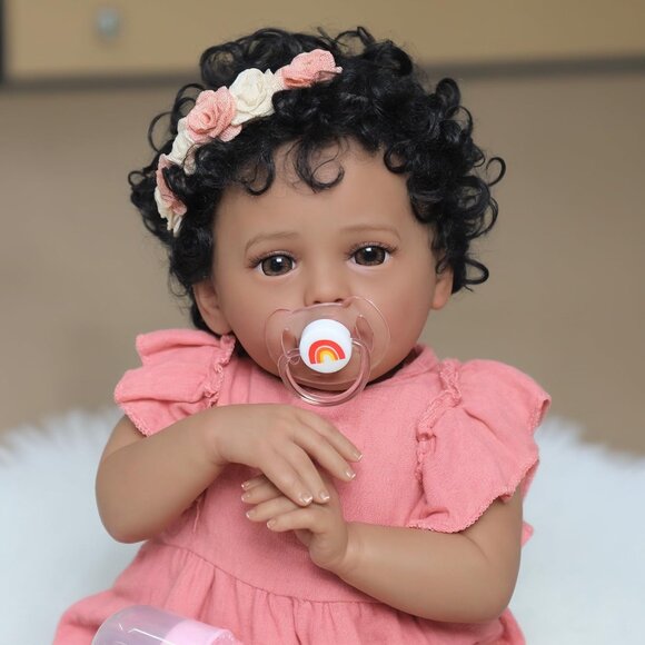 No Brand Other - 🆕Kids Realistic Reborn Baby Doll Black Girl 18Inch African Newborn Baby Doll
